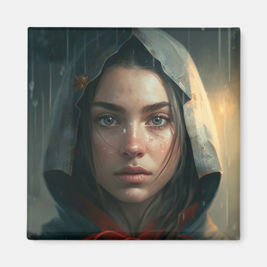 Aimant Rain hood girl (Devant)