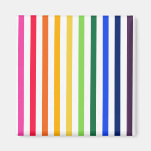 Aimant Rainbow and white stripes