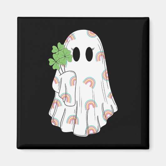 Aimant Rainbow Boo Shamrock Ghost St Patrick's Day Éffray (Devant)