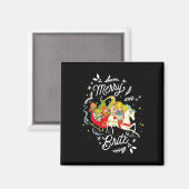 Aimant Rainbow Brite Noël Joyeux Et Brite Sleigh Rid (Recto/Verso)