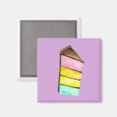 Aimant Rainbow cake yacolor aquarelle art mignon (Recto/Verso)