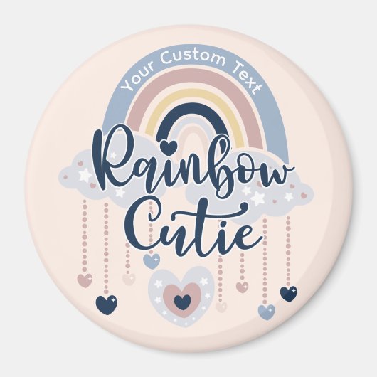Aimant Rainbow Cutie and Hearts Girl or Boy Custom Text B (Devant)