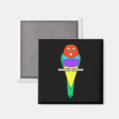 Aimant Rainbow Finch Bird. Gouldian Finch. (Recto/Verso)