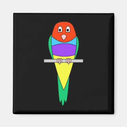 Aimant Rainbow Finch Bird. Gouldian Finch. (Devant)