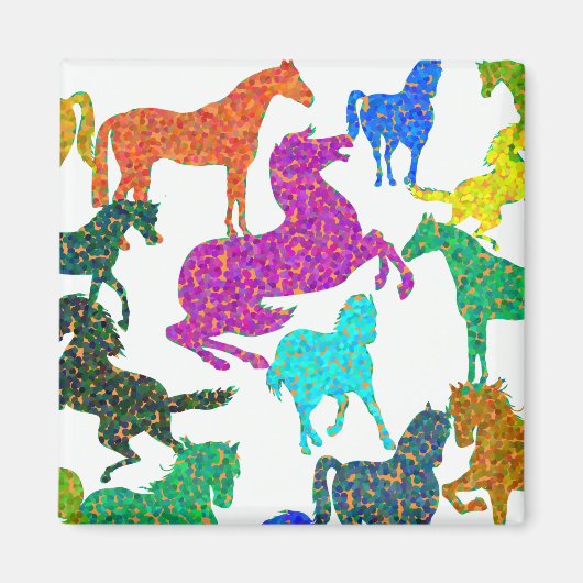 Aimant Rainbow Horses - "Dotty about Horses !" (Devant)