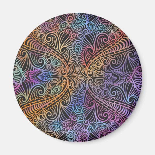 Aimant Rainbow Kaleidoscope Mandala (Devant)