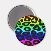 Aimant rainbow_leopard_print modifié (Recto/Verso)