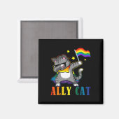 Aimant Rainbow Lgbt Fierté lesbienne Dabbing Chat (Recto/Verso)
