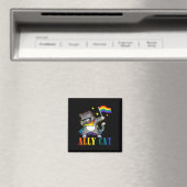 Aimant Rainbow Lgbt Fierté lesbienne Dabbing Chat (In Situ (Lave-vaisselle))