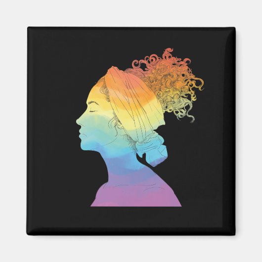 Aimant Rainbow Life, femme, liberté (Devant)