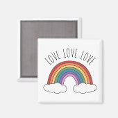 Aimant Rainbow Love Love Love (Recto/Verso)