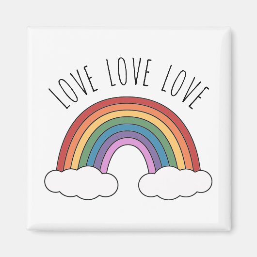 Aimant Rainbow Love Love Love (Devant)