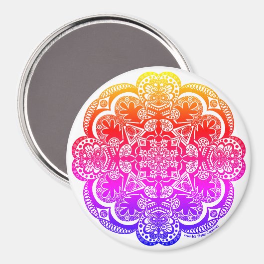 Aimant Rainbow Mandala (Recto/Verso)