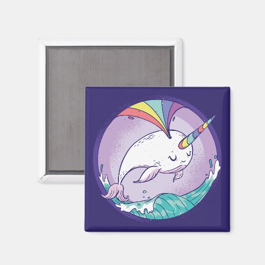 Aimant Rainbow Narwhal (Recto/Verso)