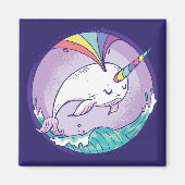 Aimant Rainbow Narwhal (Devant)
