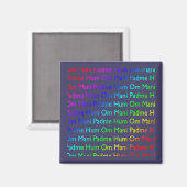 Aimant Rainbow Om Mani Padme Hum sur violet (Recto/Verso)