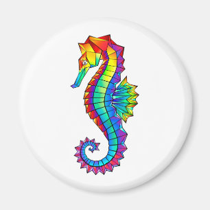 Aimant Rainbow Polygonal Seahorse