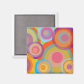Aimant Rainbow Pop Cercles Coloré Retro Fun Super Chic (Recto/Verso)