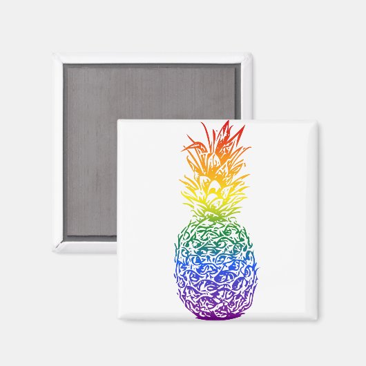 Aimant Rainbow Pride Ananas LGBTQ (Recto/Verso)
