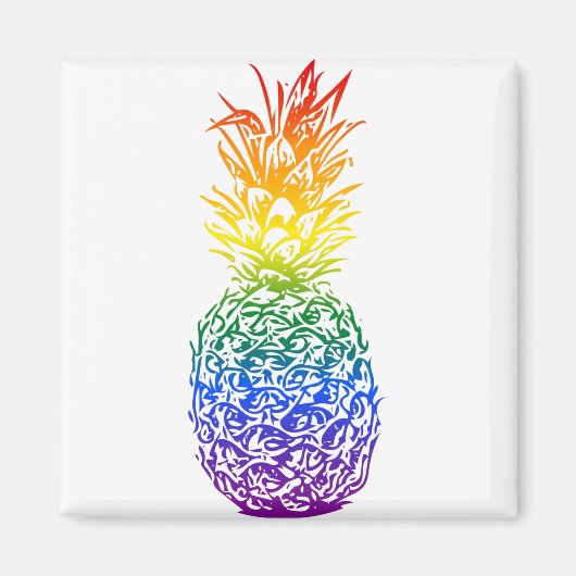 Aimant Rainbow Pride Ananas LGBTQ (Devant)