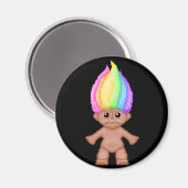 Aimant Rainbow Troll, pixel art, kawaii, vaporwave, nosta (Recto/Verso)