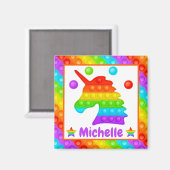 Aimant Rainbow Unicorn Pop It Fidget Toy Kids (Recto/Verso)