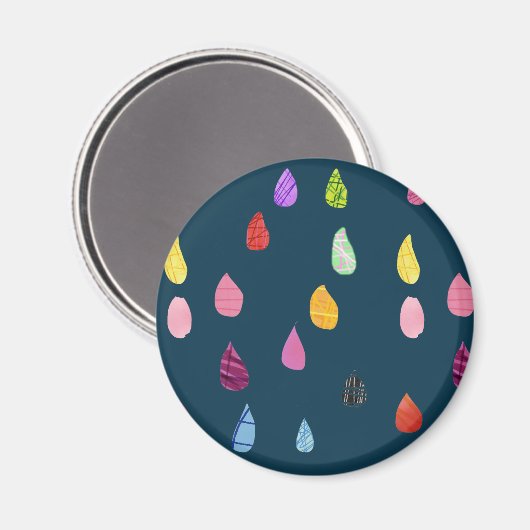 Aimant Raindrops collage d'art collage mignon boho (Recto/Verso)