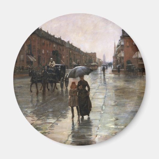 Aimant Rainy Day, Boston par Frederick Childe Hassam (Devant)