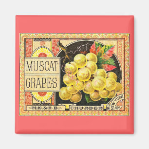 Aimant Raisins de Mascate de Thurber - Étiquette Vintage