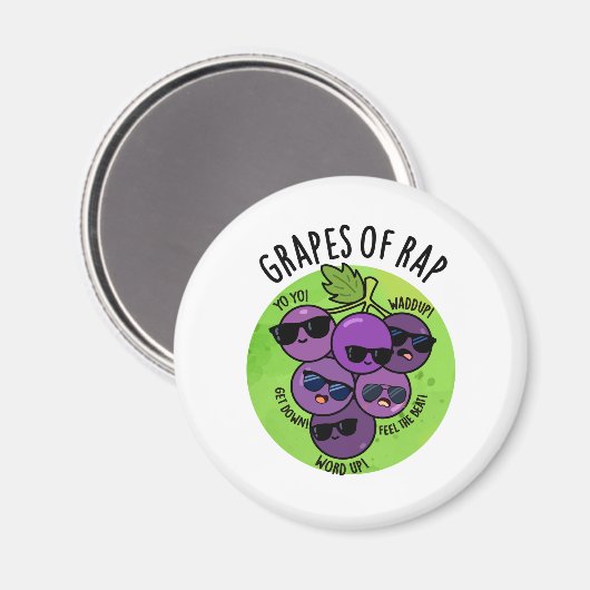Aimant Raisins De Rap Funny Fruit Pun (Recto/Verso)