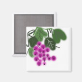 Aimant raisins pourpres et feuilles verts (Recto/Verso)