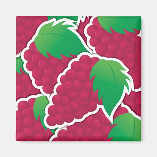 Aimant Raisins rouges funky (Devant)