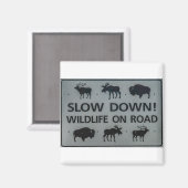 Aimant Ralentissez ! La faune sur la route (Recto/Verso)
