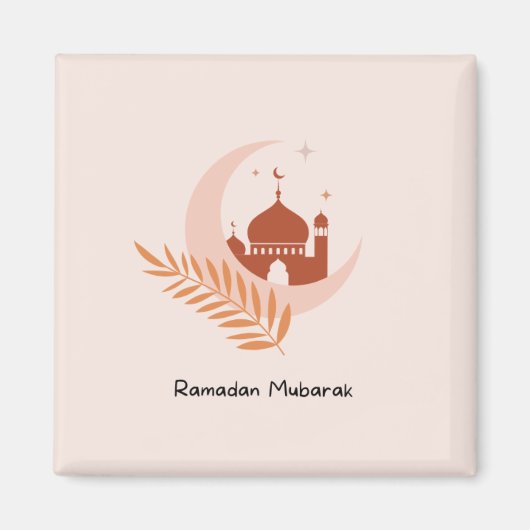 Aimant Ramadan Mubarak Boho Moon & Mosquée (Devant)