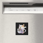 Aimant Ramen Cat Kawaii Anime cadeau japonais (In Situ (Lave-vaisselle))