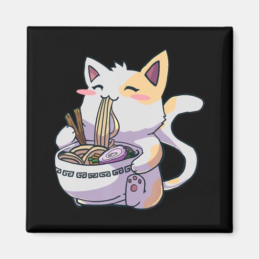Aimant Ramen Cat Kawaii Anime cadeau japonais (Devant)