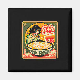 Aimant Ramen Retro Sushi Vintage Anime Style Japonais