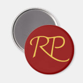 Aimant RAMO & PAUL logo rouge or rond (Recto/Verso)