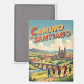 Aimant Randonnée Camino de Santiago (Recto/Verso)