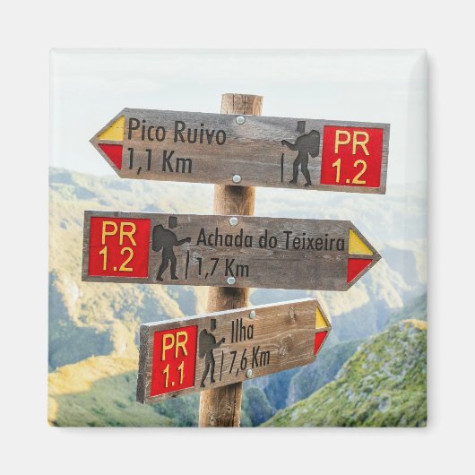 Aimant Randonnées et panneaux indicateurs du sentier de P (Devant)