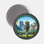 Aimant Randonneur dans le parc national de Yosemite (Recto/Verso)