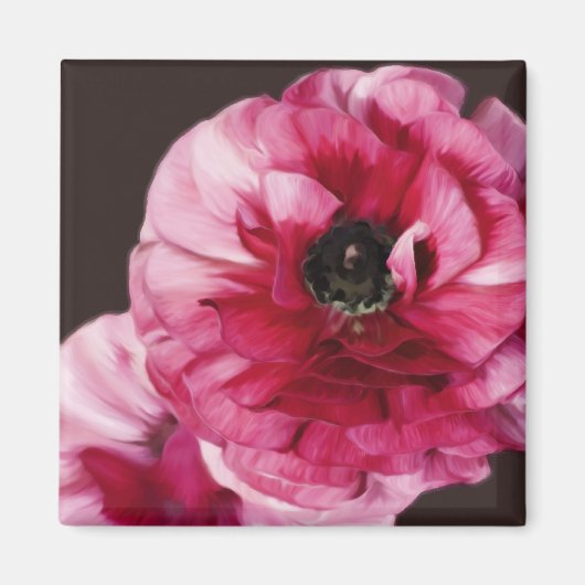 Aimant Ranunculus rouge (Devant)
