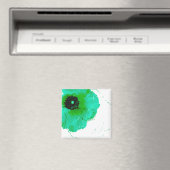 Aimant ranunculus turquoise et blanc (In Situ (Lave-vaisselle))
