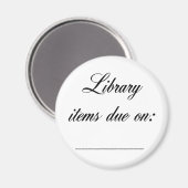 Aimant Rappel de la date d'échéance de la bibliothèque (Recto/Verso)