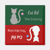 Aimant Rappel de la Fed de chat gris/blanc (Devant)