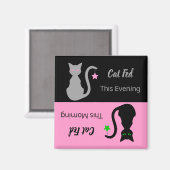 Aimant Rappel de la Fed de chats gris/noir (Recto/Verso)