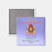 Aimant Rappel de la fête du pull moche (Recto/Verso)