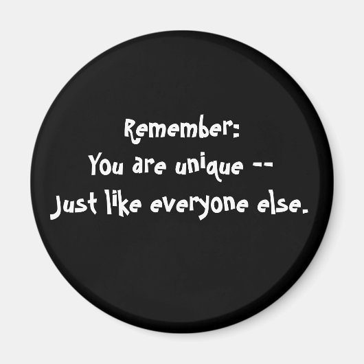 Aimant Rappel : Vous êtes unique (Devant)