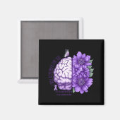 Aimant Rappelez-vous pour vous fleurs de sensibilisation (Recto/Verso)