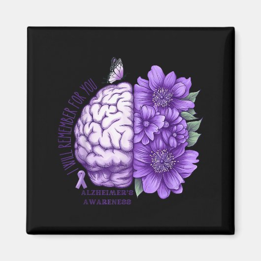 Aimant Rappelez-vous pour vous fleurs de sensibilisation (Devant)